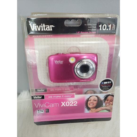 NEW Vivitar ViviCam X022 Camera Metallic Hot Pink 10.1MP 10.1 Megapixels Sealed